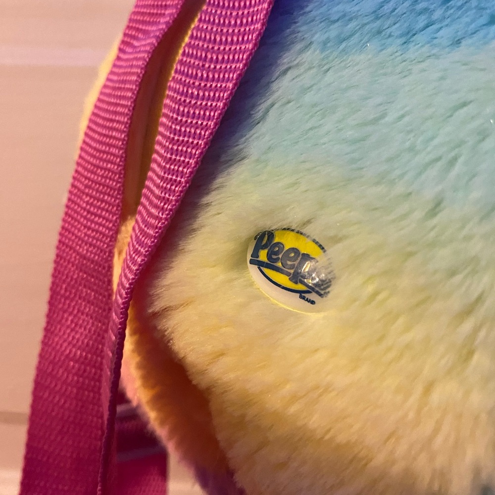 Peeps Zipper backpack Adorable Purple and Pink Stuffed Bunny Plush - Picture 13 of 14